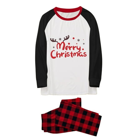 

TAIAOJING Family Matching Pajama Sleep Sets Christmas Women Set Christmas Cute Letter Print For Family
