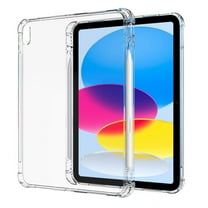 Decase Case for Apple iPad 10th Generation 10.9-inch,Shockproof Rubber Transparent Back Cover with Pencil Holder Slim Case,Clear