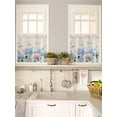 thumbnail image 5 of Blue Hydrangea 2 Panel Kitchen Curtains for Small Windows, Pink Flowers Spring Botanical Country Plants Bathroom Tier Curtain, Short Window Treatment for Bedroom/Living Room 55"x24", 5 of 6