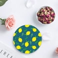 thumbnail image 4 of POGLIP Summer Fresh Fruits Lemon Blue Set of 8 Round Coaster for Drinks, Absorbent Ceramic Stone Coasters Cup Mat with Cork Base for Home Kitchen Room Coffee Table Bar Decor, 4 of 5