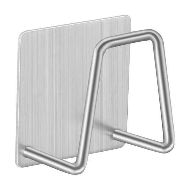 Estante de acero inoxidable para colgar en la pared para esponjas de cocina, escurridor de fregadero sin perforaciones, estante de bolas de acero para almacenar esponjas