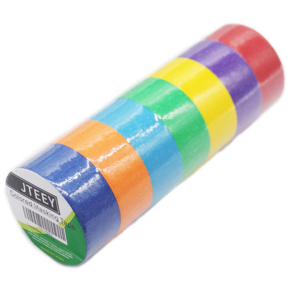 Colored Masking Tape, Rainbow Color Painters Tape Labelling Tape for Kids  Fun Arts DIY, Identification,Cording,Moving Boxes,Home Decoration, Office  Supplies?7pack)? 