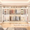 thumbnail image 6 of iSunirm 5FT Heavy Duty Closet System with 2 Drawers, Wall Mounted Wardrobe System with Hanging Rods & Adjustable Shelves, White, 6 of 9
