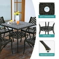 thumbnail image 3 of MEETWARM 30.5" Square Patio Dinning Table, Outdoor Cast Aluminum Dinning Table with 2.2" Umbrella Hole, Dark Bronze, 3 of 7