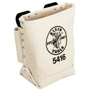KLEIN TOOLS 5416 Tool Pouch, No. 4 Canvas, 3 Pockets, Beige, 9" Height