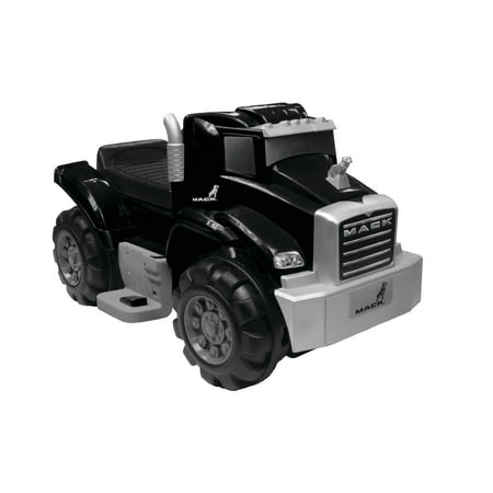 6V Best Ride On Mack Truck in Black, Battery Powered Wheels Wonderlanes Toys for
