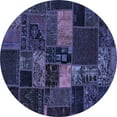 thumbnail image 1 of Ahgly Company Machine Washable Indoor Round Oriental Blue Modern Area Rugs, 8' Round, 1 of 4