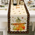 thumbnail image 1 of Chemin de Table d'Automne 70 Pouces de Long Orange Citrouille Érable Coton Lin Foulards de Commode Chemin de Table pour Cuisine Café/salle à Manger/canapé/table d'Appoint Chambre Maison Salon Foulards Déco pour Fête Di, 1 of 3