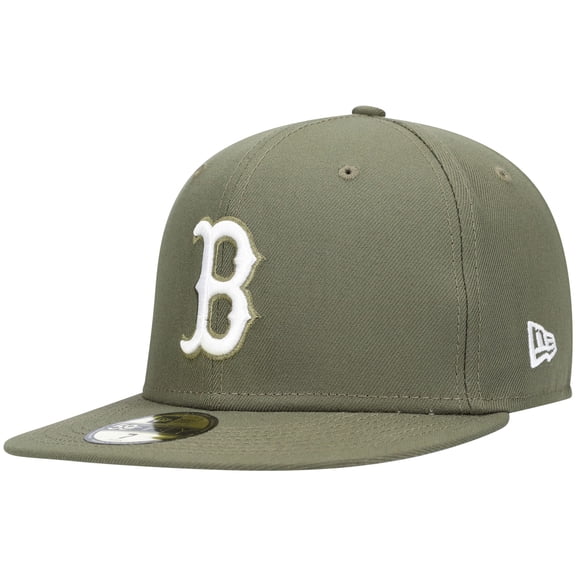 Men's New Era Olive Boston Red Sox White Logo 59FIFTY Fitted Hat