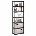thumbnail image 2 of Furinno SIMPLISTIC 7-Tier Metal Frame Bookcases 11.8 x 23.6 x 74.9 Amber Pine, 2 of 5