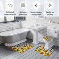 thumbnail image 5 of Sunflower Bee Bath Mat 3 Piece Bathroom Rug Set, Black Buffalo Plaid Botanical Leaf Floral Non Slip Bath Rug Contour Mat and Toilet Lid Cover, Absorbent Shower Mats Soft Bath Rugs and Mats Sets, 5 of 8