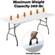 thumbnail image 3 of Mesa de 6 pies, mesa plegable para uso general, mesa plegable portátil de plástico para picnic, fiesta, comedor, campamento (blanco), 3 of 7