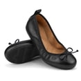 thumbnail image 4 of Rexoro Women Ballet Flats Elastic Round Toe Bow Foldable Dance Shoes Comfort Casual, 4 of 7
