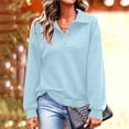 thumbnail image 4 of Women’s Waffle Lapel Button Sweatshirt Oversized Long Sleeve Pullover Sweatshirt Fall Loose Fits Casual Layered Tops, 4 of 5
