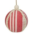 thumbnail image 3 of Northlight 4.75" Red and White Striped Ball Christmas Ornament with Rope Accent, 3 of 5