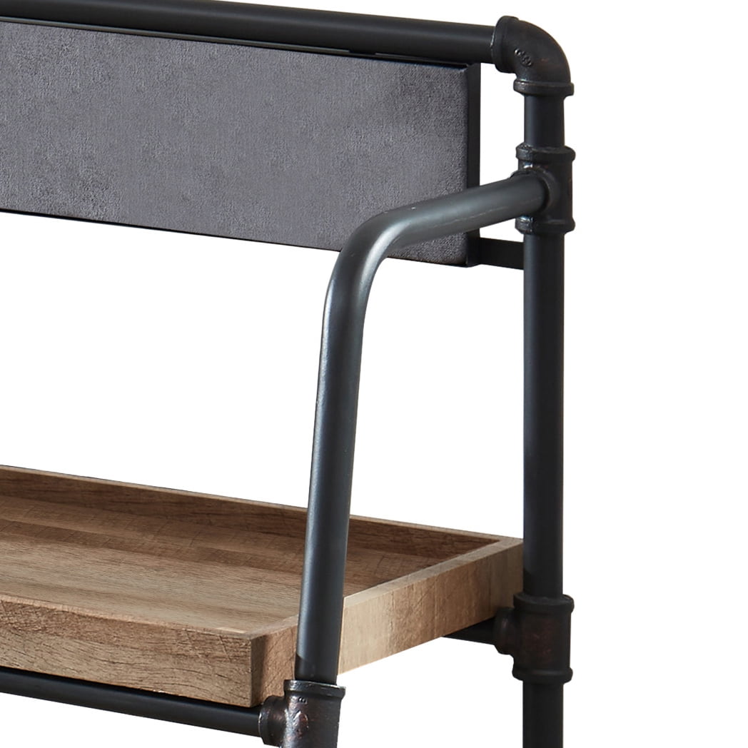 Furniture of America Siff 3-Shelf Bookcase, Sand Black