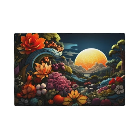 

Placemats Set of 4 / 6 Sunset Floral Fantasy Landscape Placemats for Dining Table Indoor/Outdoors Heat Resistant Washable Placemats 18 x 12