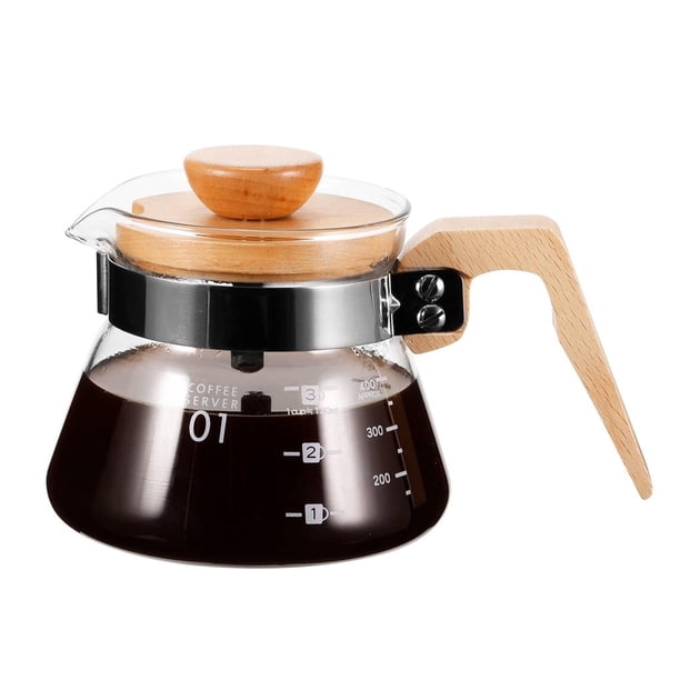 Servidor De Café De 600Ml, Cafetera De Vidrio A Prueba De Calor, Tetera De Vidrio Duradera, Jarra De Café De Gran Capacidad Para Restaurantes, Cafés, Amantes Del Café Kearding HA028112-02