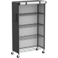 thumbnail image 3 of Waterproof Shelf Cover,600D Heavy Duty Dustproof Storage Wire Rack Covers,Outdoor Shelving Covers for Wire Shelves with Zipper 48''x18''x72'',Black,Cover Only, 3 of 4