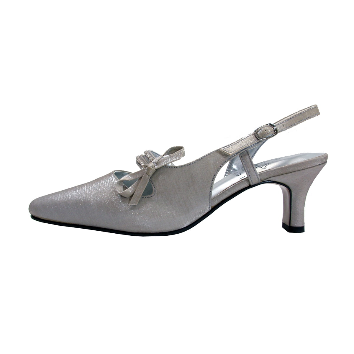FLORAL Britt Women's Wide Width Dress Slingback Pumps SILVER 11