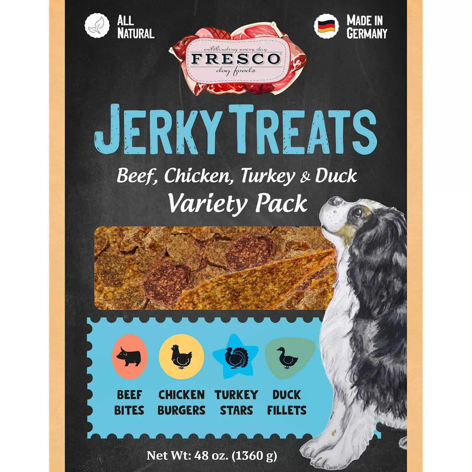 Fresco Dog Foods All Natural Jerky Treats Variety Pack (48 Ounce