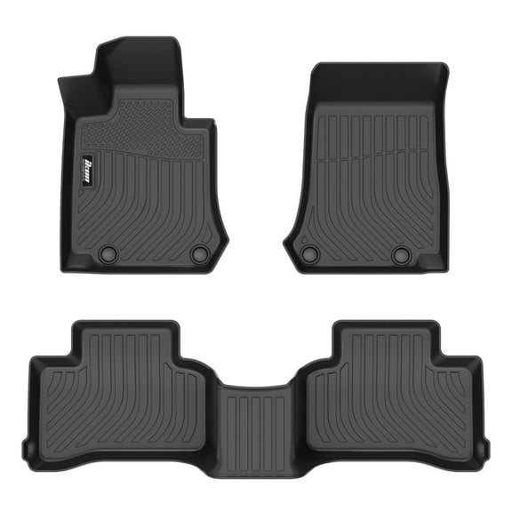 Ikon Motorsports 3D Molded TPE Floor Mats Compatible with 2016-2022 Mercedes-Benz GLC-Class SUV & 2017-2023 GLC Coupe Black All Weather Anti-Slip Floor Liners, Front 2nd Row Interior 3PCS