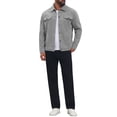 thumbnail image 2 of Men's Casual Lapel Button Long Sleeves Trucker Jacket for Everyday Wear M Gray, 2 of 6