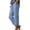FZ52_Blue, variant on Women Hollow Out Capri Pants Loose Fit Drawstring Slacks Elastic Ankle Cuff Summer Beach Vacation Trousers with Pockets Navy 2XL