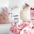 thumbnail image 3 of Valentines Day Pillow Covers 20 x 20 inch Set of 4 for Valentine Decor Pink Stripes Love Heart I Love You Decorative Throw Pillows Cushion Cases for Sofa Couch Decorations G448-20, 3 of 6