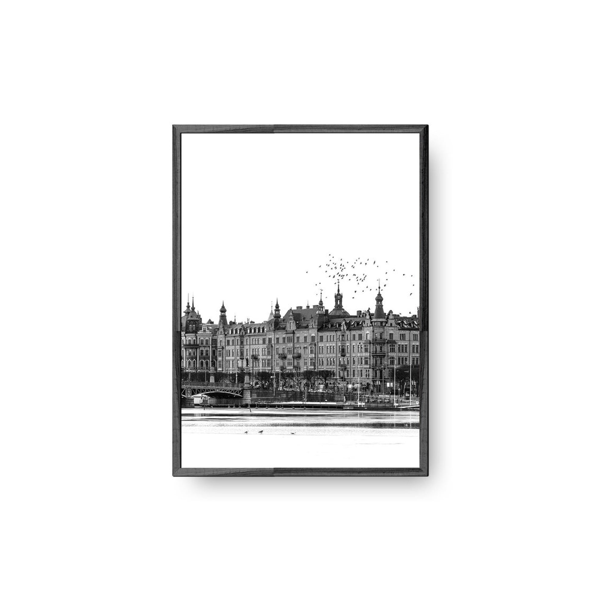 Stockholm Black And White Minimalistic City Travel Sweden Buildings Decor Unframed Paper Print