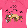 thumbnail image 4 of Inktastic Merry Christmas Cute Sloth with Santa Hat and Lights Boys or Girls Baby Bodysuit, 4 of 5