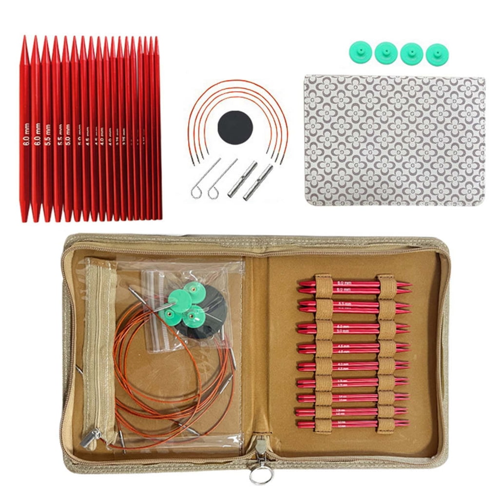 ZPAQI 9Pairs Aluminum Interchangeable Circular Knitting Needle for Sweater Sock Bag