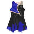 thumbnail image 6 of iiniim Girls Shiny Rhinestone Figure Ice Skating Dress Dance Ballet Tutu Skirted Leotard Competition Costume Size 6-16 Black&Blue 16, 6 of 7
