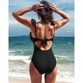 thumbnail image 5 of Charmo Women Ruffle One Piece Bathing Suits Ruched Tummy Control Monokini Swimsuit, 5 of 6