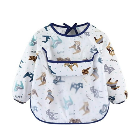 

SAYOO Unisex Sleeved Bib Waterproof Feeding Bib with Pocket for Newborn Infant Toddler Baby