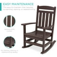 thumbnail image 3 of Best Choice Products All-Weather Rocking Chair, Indoor Outdoor HDPE Porch Rocker w/ 300lb Weight Capacity - Brown, 3 of 7