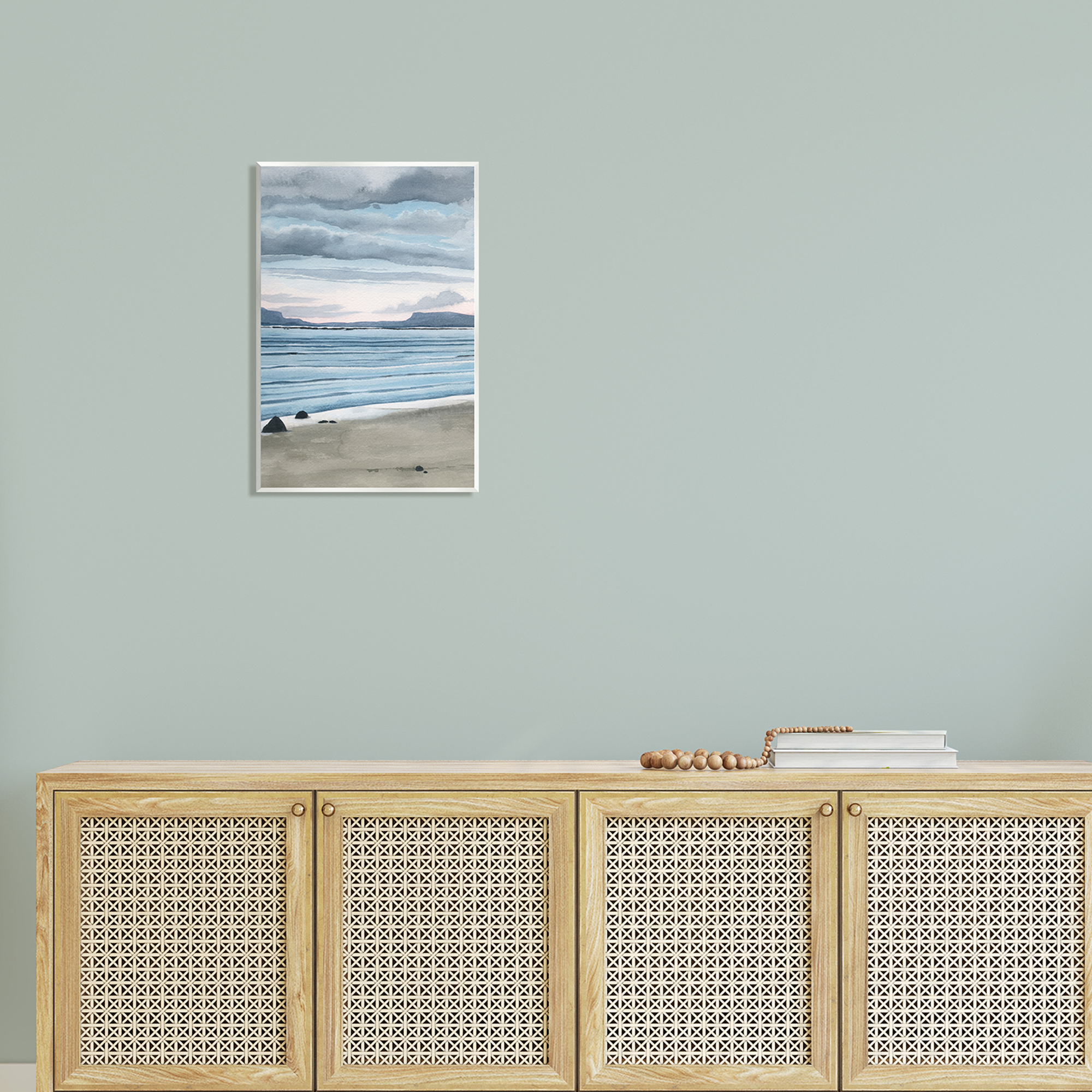Stupell Calming Coastal Shore Ripples Landscape Painting Wall Plaque Unframed Art Print Wall Art