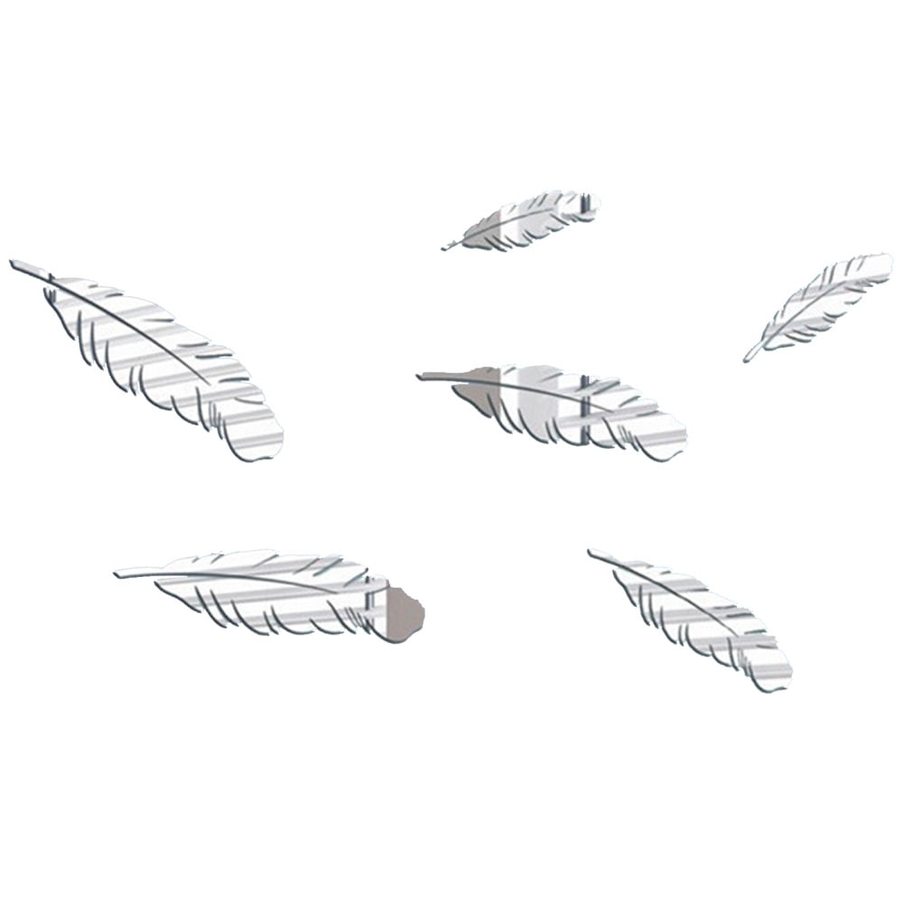 Feather Mirror Wall Stickers Acrylic Mirror Wall Sticker Decal For