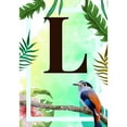 thumbnail image 3 of America Forever Tropical Summer Monogram Garden Flag Letter L 12.5 x 18 inches Palm Leaves Hibiscus Coastal Bird Double Sided Vertical Outdoor Yard Lawn Decorative Red Floral Garden Flag, 3 of 5