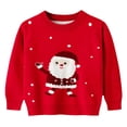 thumbnail image 2 of Odeerbi Toddler Boys Girls Christmas Sweater Cute Winter Thermal Knit Crewneck Sweater Kids Baby Fall Christmas Pullover Sweater Knitted Bottoming Shirt Toddler Clothes Red, 2 of 5