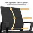 thumbnail image 3 of Modern Minimalist Office Chair, Comfy Home Desk Chairs with Lumbar Support and with Metal Frame, Ergonomic Computer Task Chair with Padded Seat and Armrests for Small Spaces, 3 of 9