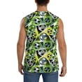 thumbnail image 4 of Lsque Football Doodle Print Men's Cotton Blend Sleeveless Muscle Shirts (S-3XL)- Moisture Wicking, Odor Protection, UPF 30+,3X-Large, 4 of 8