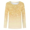 thumbnail image 4 of cfhntfmh Lounge Tops for Women Trendy Sparkly Sequins Crewneck Dressy Blouses Long Sleeve Tunic Fall Party Pullover Shirts, 4 of 4