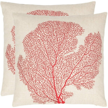 Safavieh Spice-Fan Coral Pillow, Set of 2