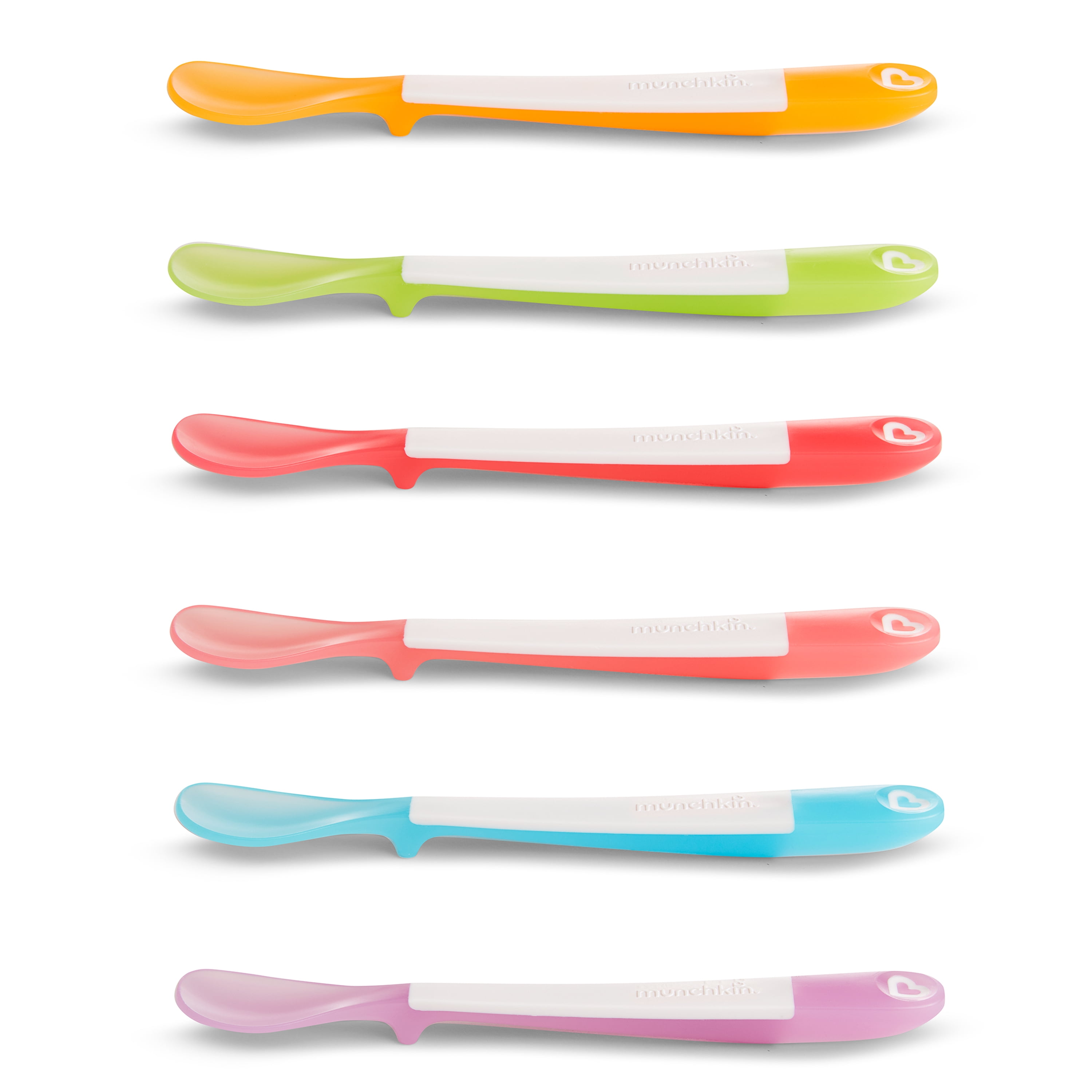 Munchkin Lift Infant Spoons, BPA-Free, Multi-Colored, 6 Pack 
