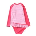 thumbnail image 2 of HAWEE Little Girls Two Pieces Rash Guard Swimsuit Set Long Sleeve Print Bikini Bathing Suit UPF50+ Beach Swimwear, 2 of 4