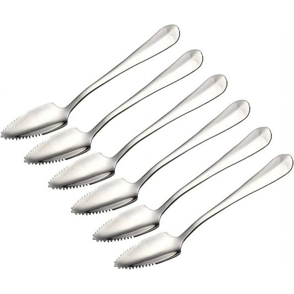 Stainless Steel Grapefruit Spoons, Jagged Grapefruit Spoon, Suitable for Citrus Fruits, Kiwi, Salads and Desserts, Set of 6