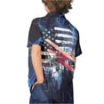 thumbnail image 2 of Binienty American Flag Helicopter Button Down Shirt For Boys Breathable Boys Button Up Blouse Comfy Trendy Cuban Collar Shirt Lightweight Kids Tropical Clothes, 2 of 7