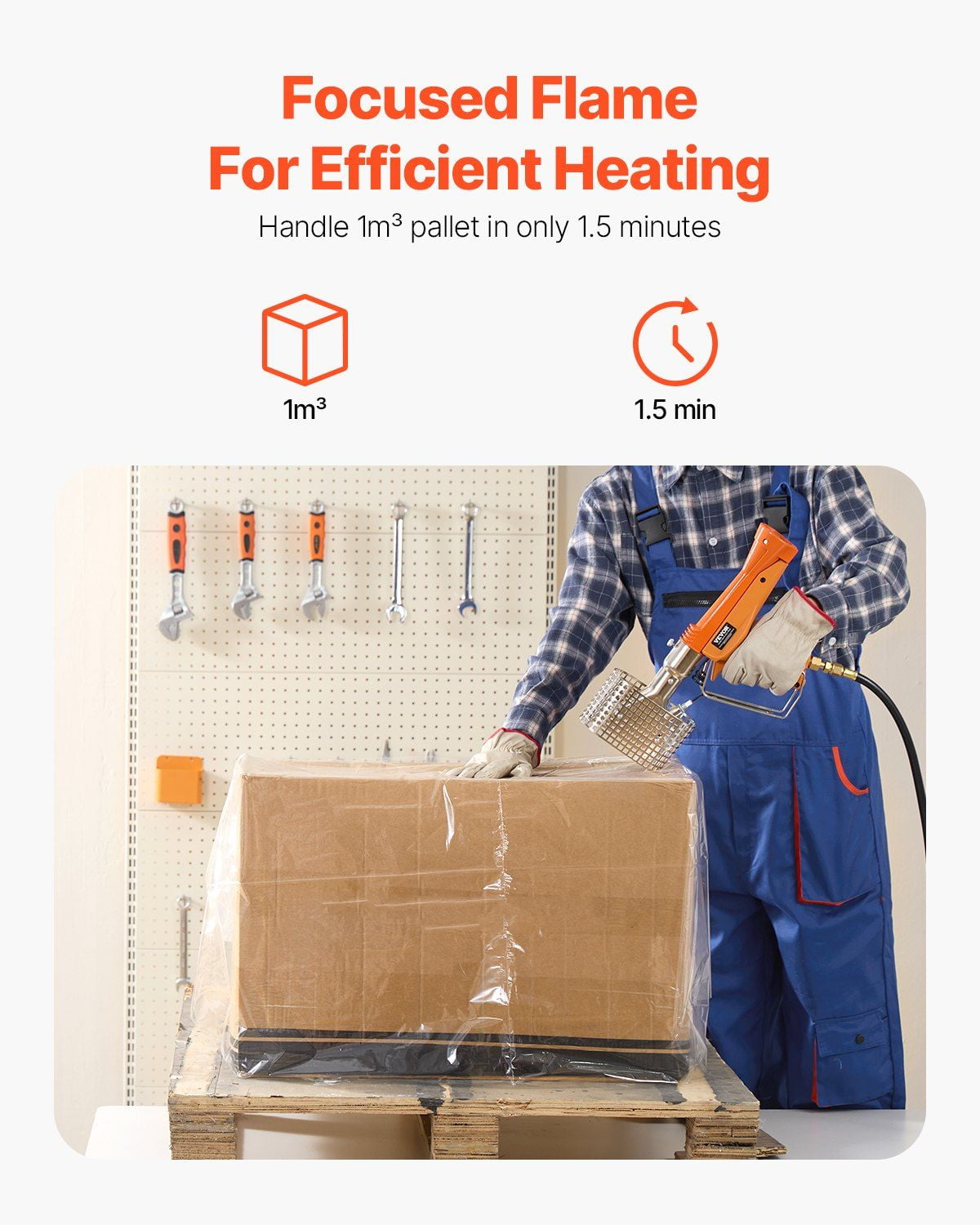 Propane Heat Gun Up to 187,660 BTU Hot Air Gun with Adjustable Regulator and Carry Case, Powerful Shrink Wrapping Tool for PO, PE, PVC, Pallet Packaging, Boat Shrink Film, and Industrial Applications