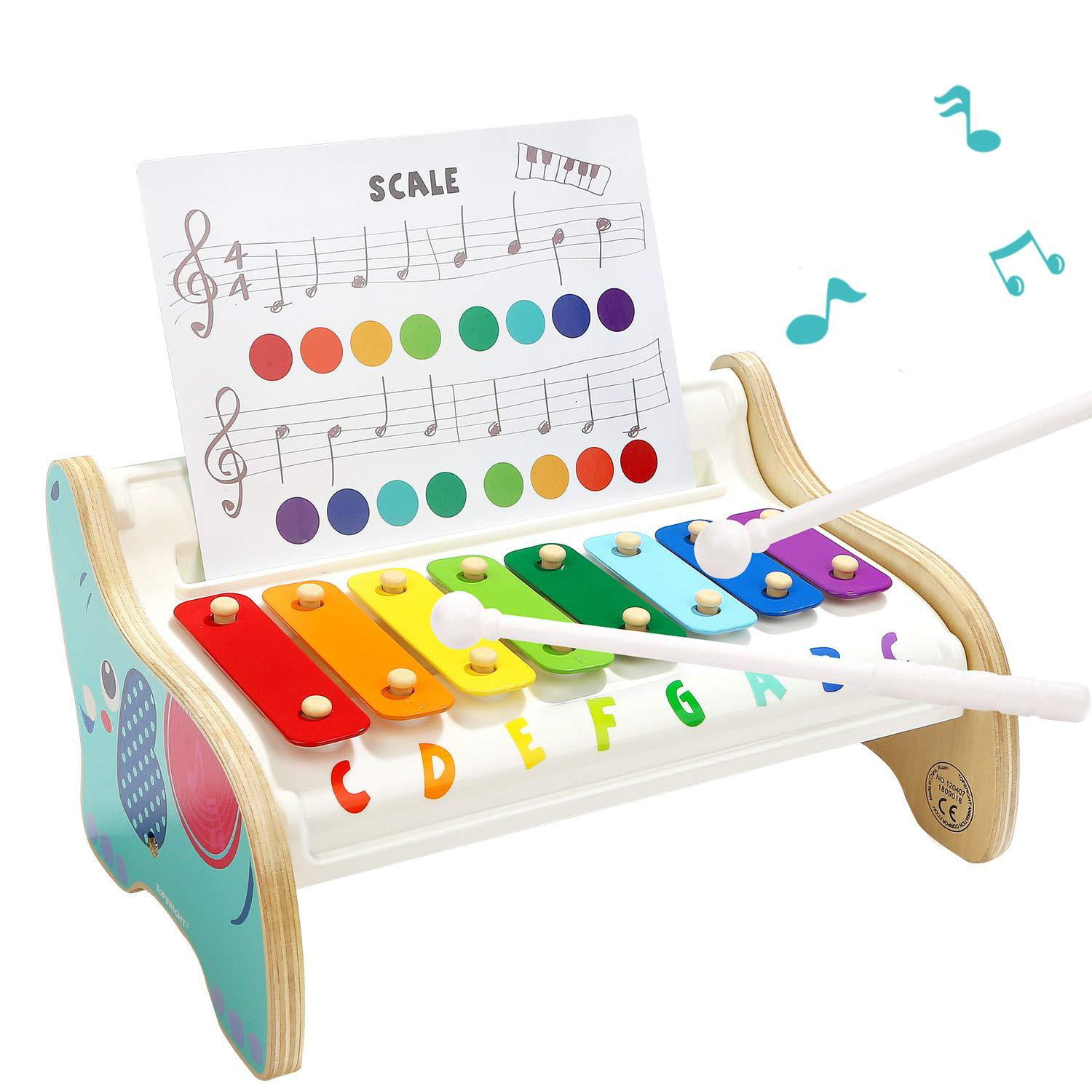 TOP BRIGHT Xylophone for Kids, Wooden Toy for 18 Month Old Children
